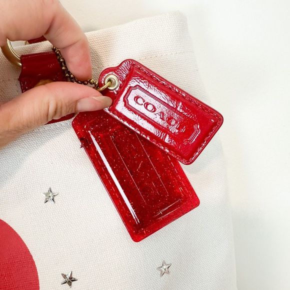 Coach Poppy-Chan Cherry Evie Tote Japanese Kawaii Pink Shoulder Bag 15542 Canvas - Picture 12 of 15